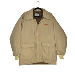 Vintage 80s Swingster Counter Work Jacket USA Made Tan Quilted Lined Large